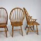 Set of 4 Scandinavian Windsor chairs in birch wood, 1960s