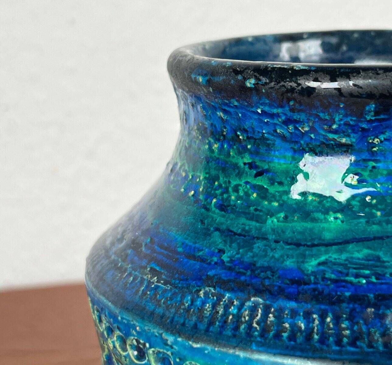 Mid-Century Modern Rimini Blu Pottery Vase by Aldo Londi for Bitossi, Italy, 1960s