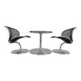 Set of two chairs and coffee table O-Line, Herbert Ohl for Wilkhahn, 1980s