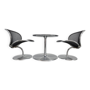 Ensemble de deux chaises et table basse O-Line, Herbert Ohl pour Wilkhahn, années 1980.