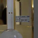 Brass and opaline glass wall lamp, glashutte limburg, 1970s
