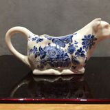 English porcelain cow-shaped sauce dish