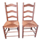 Paire de chaises paillées champêtres.