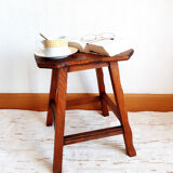 Brutalist wooden stool 1950