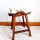Tabouret de traite brutaliste en bois 1950