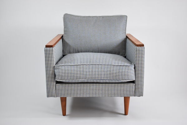 Fauteuil modèle Cube, rénové, design polonais original, 1970, pied de poule