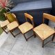 Suite de 4 chaises paillées vintage années 70