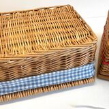 2 chanel boxes in vintage rattan