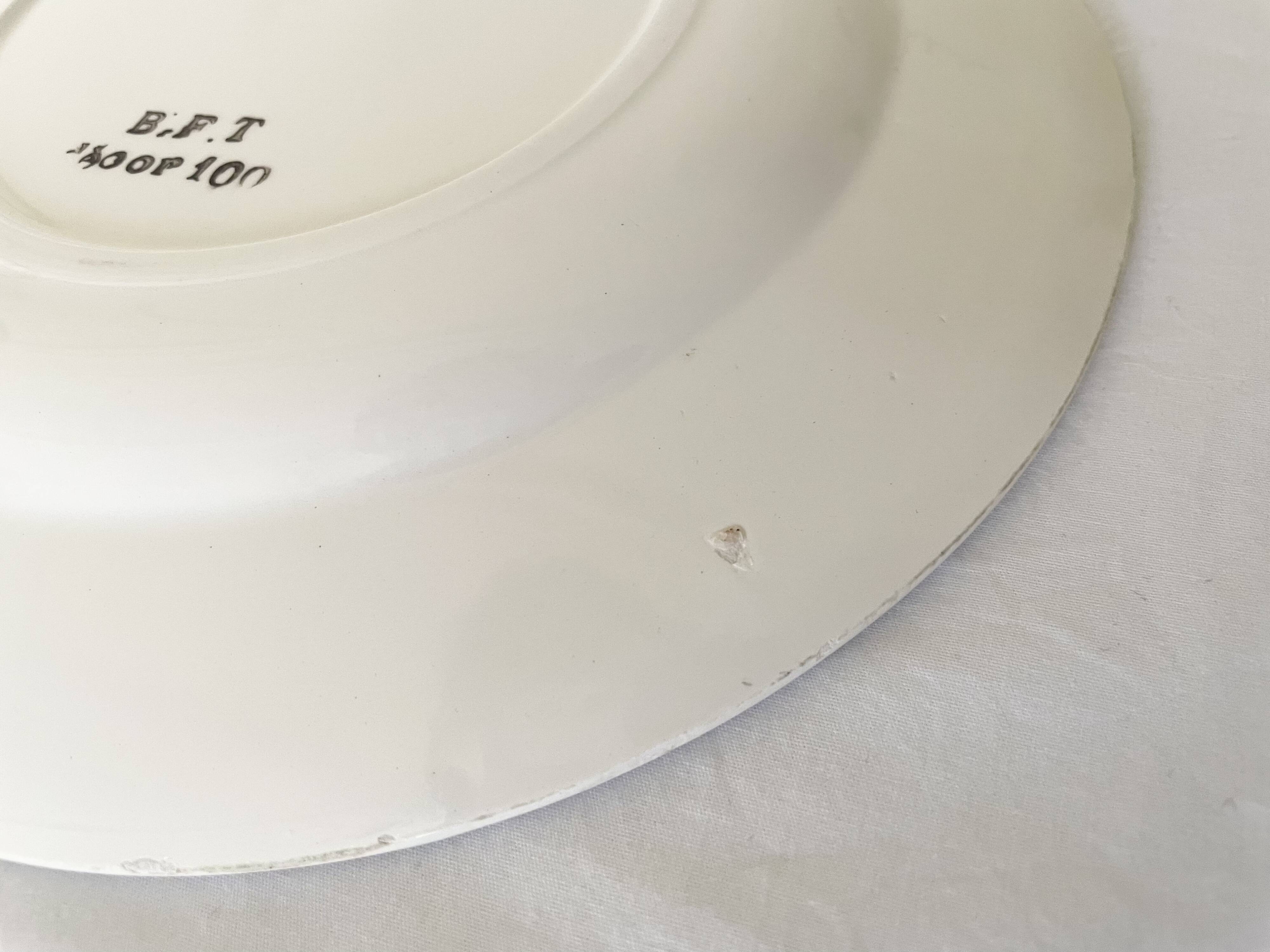 Flat ironstone plates bft 19th century