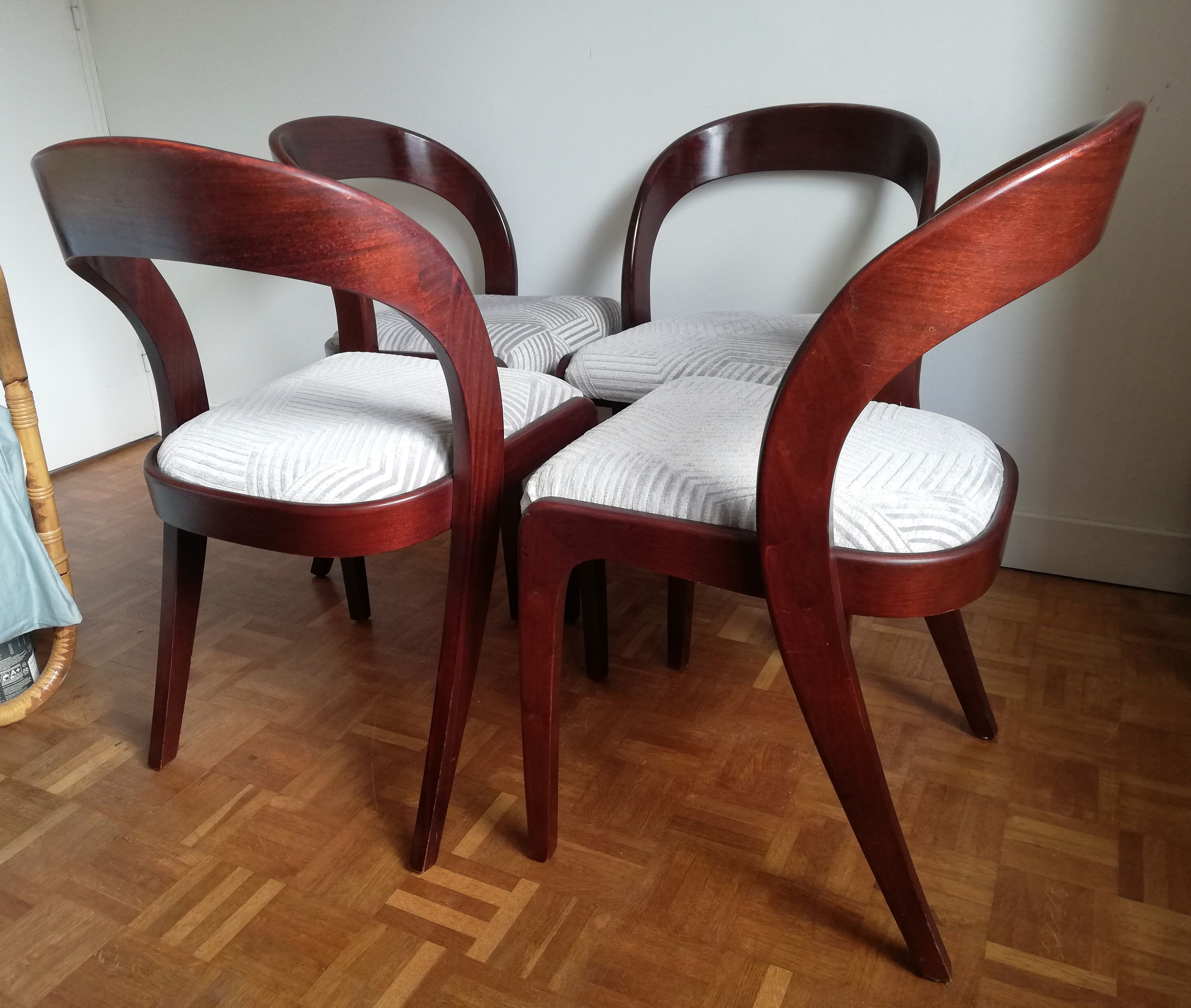 Suite of 4 Baumann gondola chairs renovated
