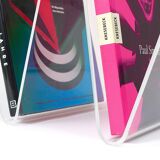 Postmodern Lucite ZigZag magazine rack, Italy, 1980s