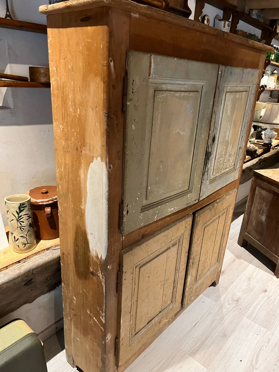 Vintage farmhouse high sideboard from the 19th century