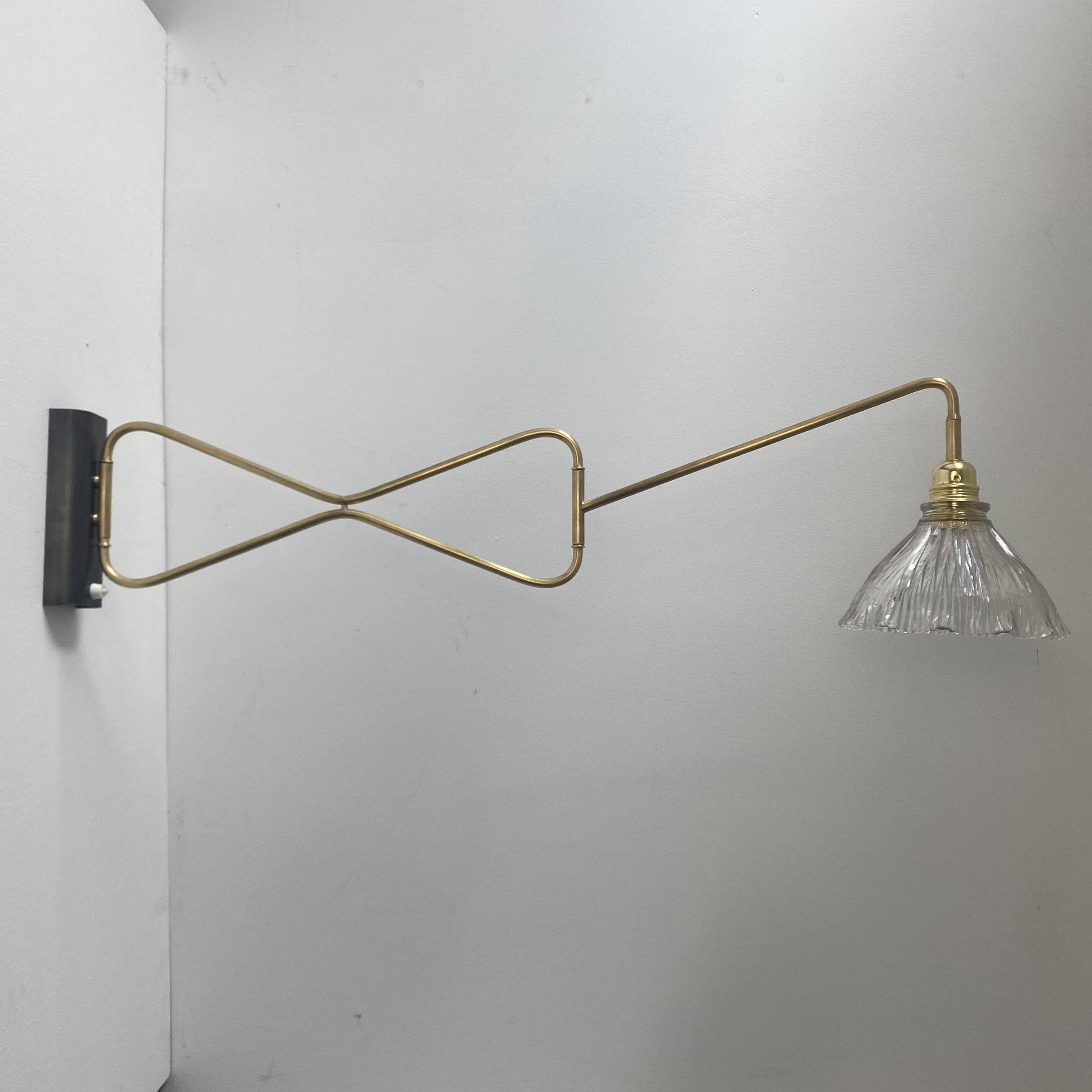 ANTIQUE BRASS AND PRISMATIC GLASS PENDANT LAMP XXL