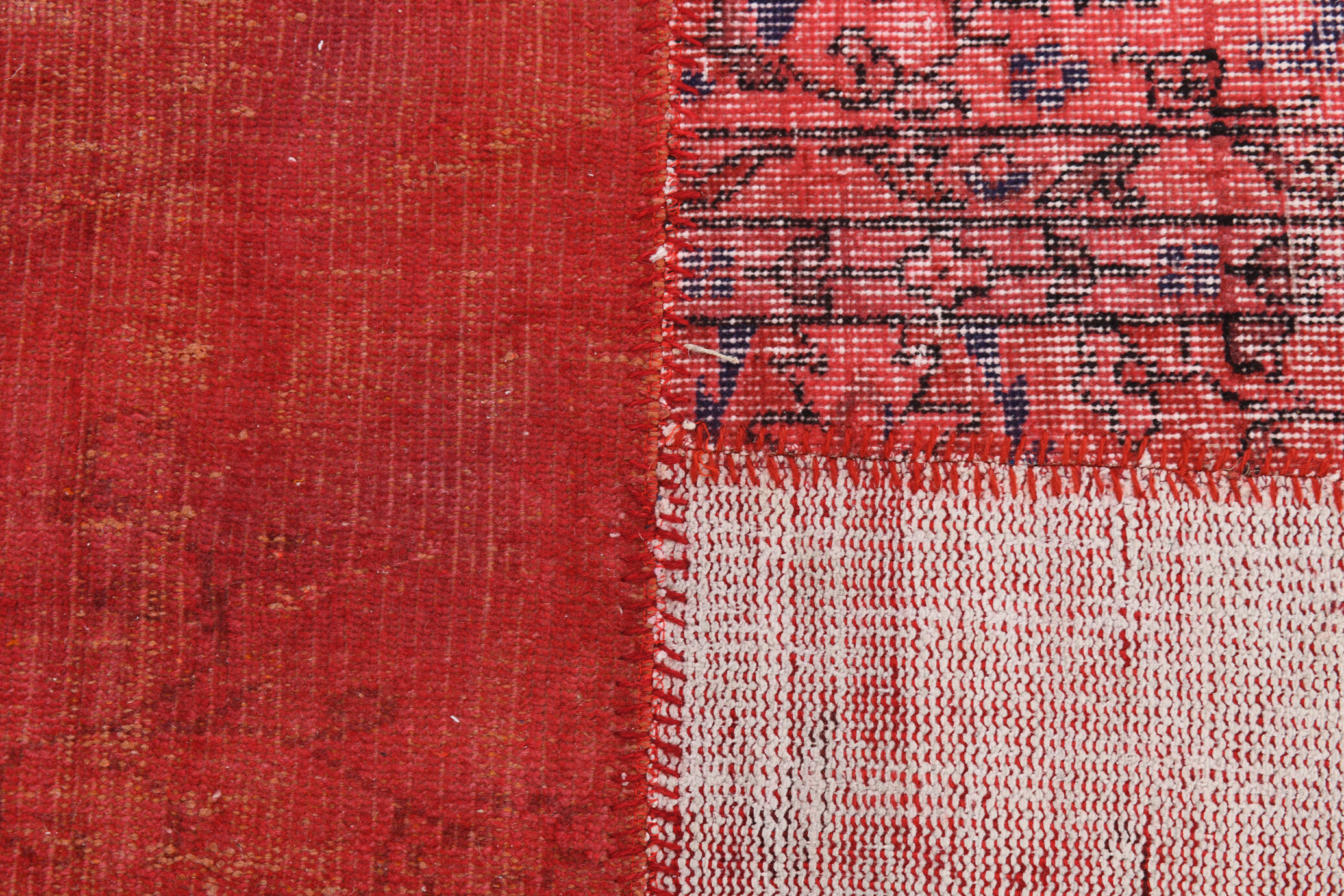Tapis patchwork vintage en laine faite à la main 245x168cm