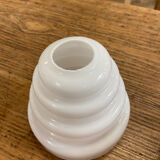 Pair of white glass pendant lights