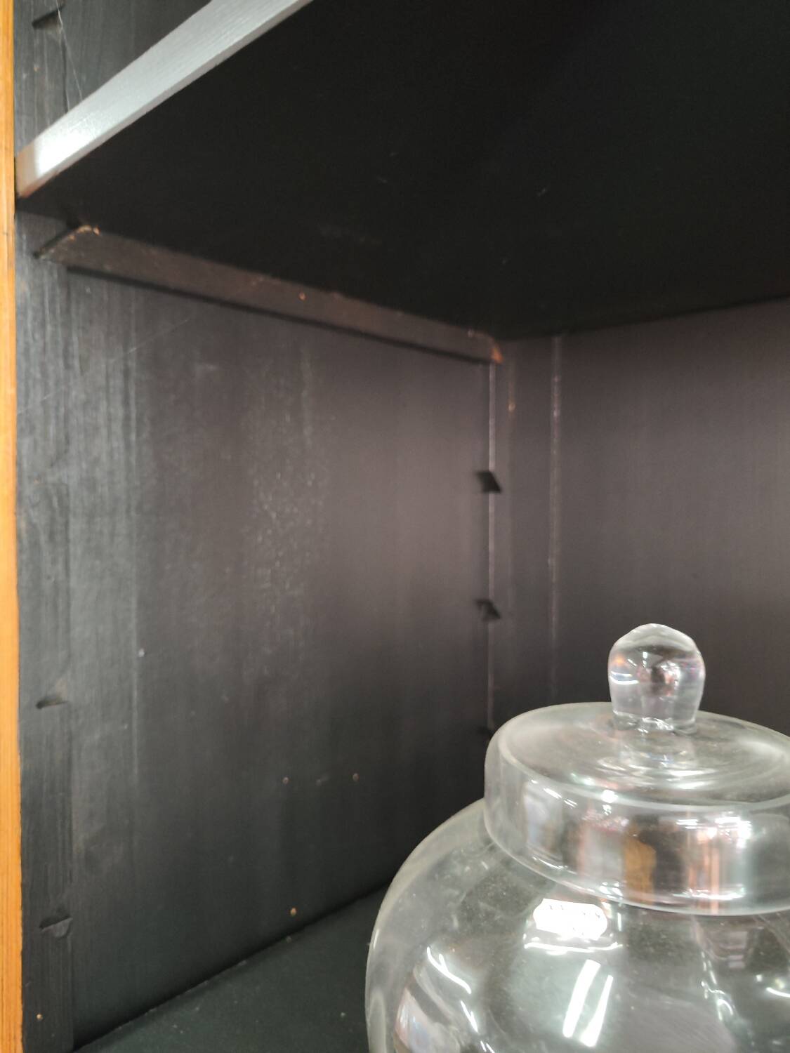 Large waxed pine bookcase with two doors