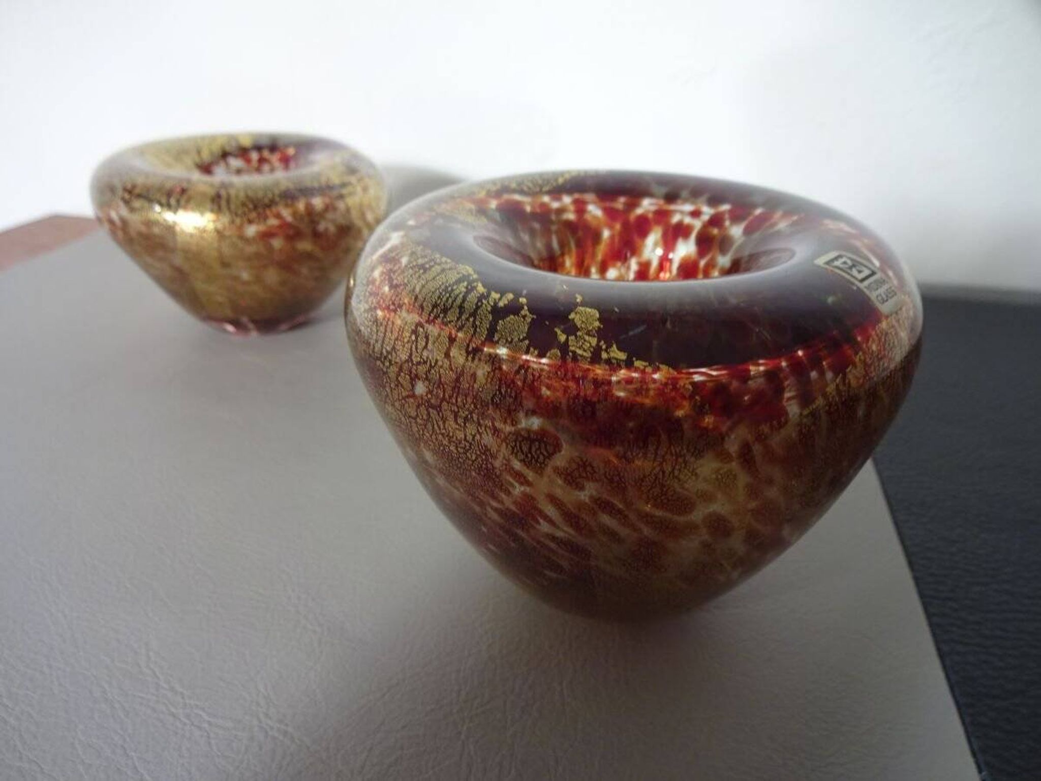 Maltese Glass Ashtrays from Mdina, 1960s, Set of 2