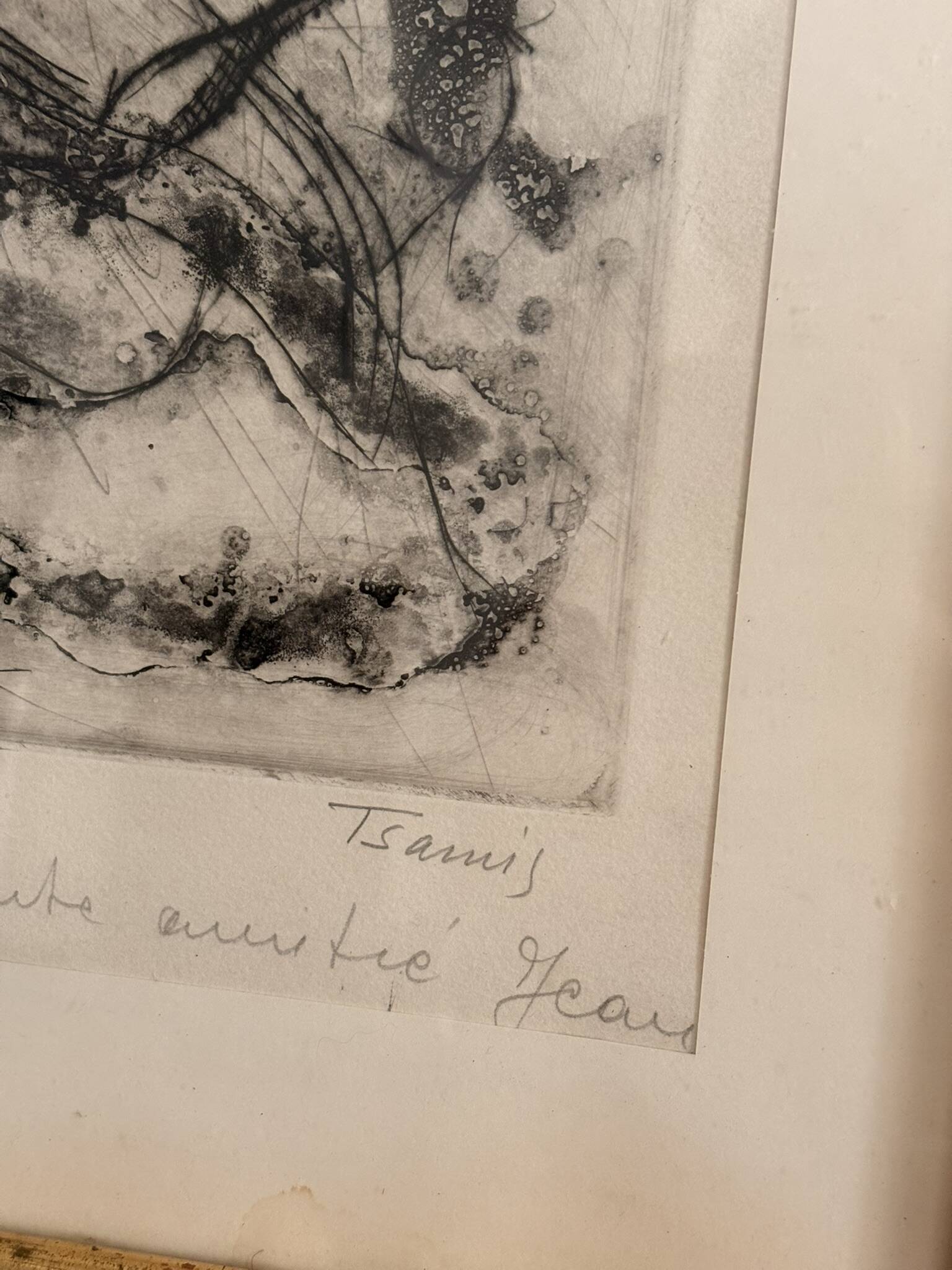 Etching Abstract Gravure Jean Tsamis Signed Numbered 1/10