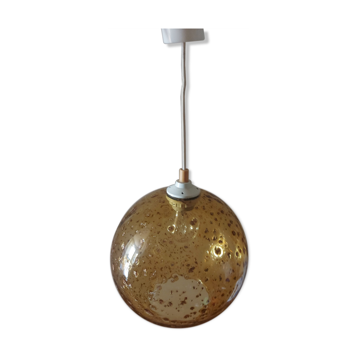 Vintage blown glass pendant lamp
