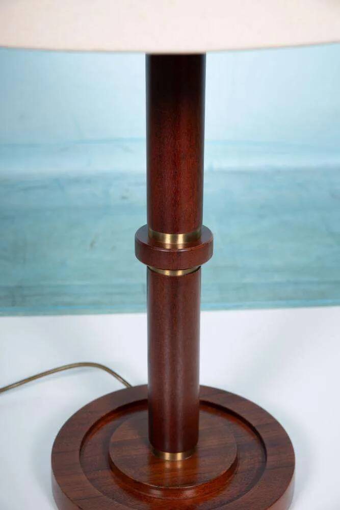 Vintage wooden table lamp from the 1960s.
