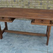 "Brutalist" farmhouse desk/table in solid oak