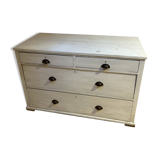 Sturdy antique sideboard with solid wood and drawers.