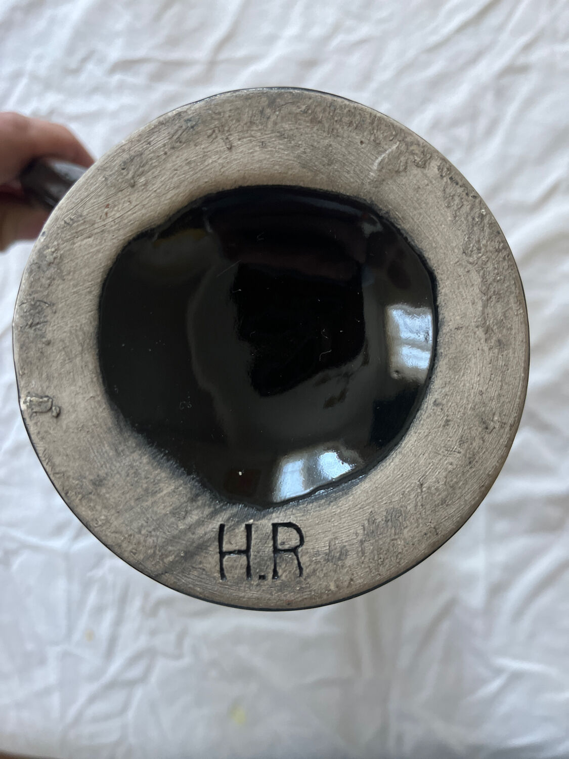 Ceramic vase signed HR