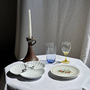 Vintage serving dish in white porcelain with shells MP Samie D26 H4