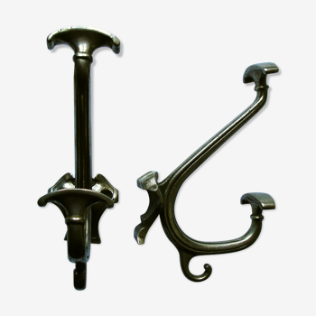 Pair of silver metal hooks