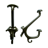 Pair of silver metal hooks
