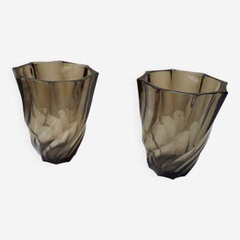 Paire de vases verre