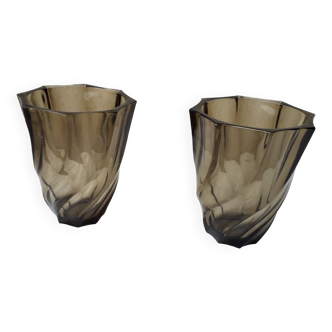 Paire de vases verre