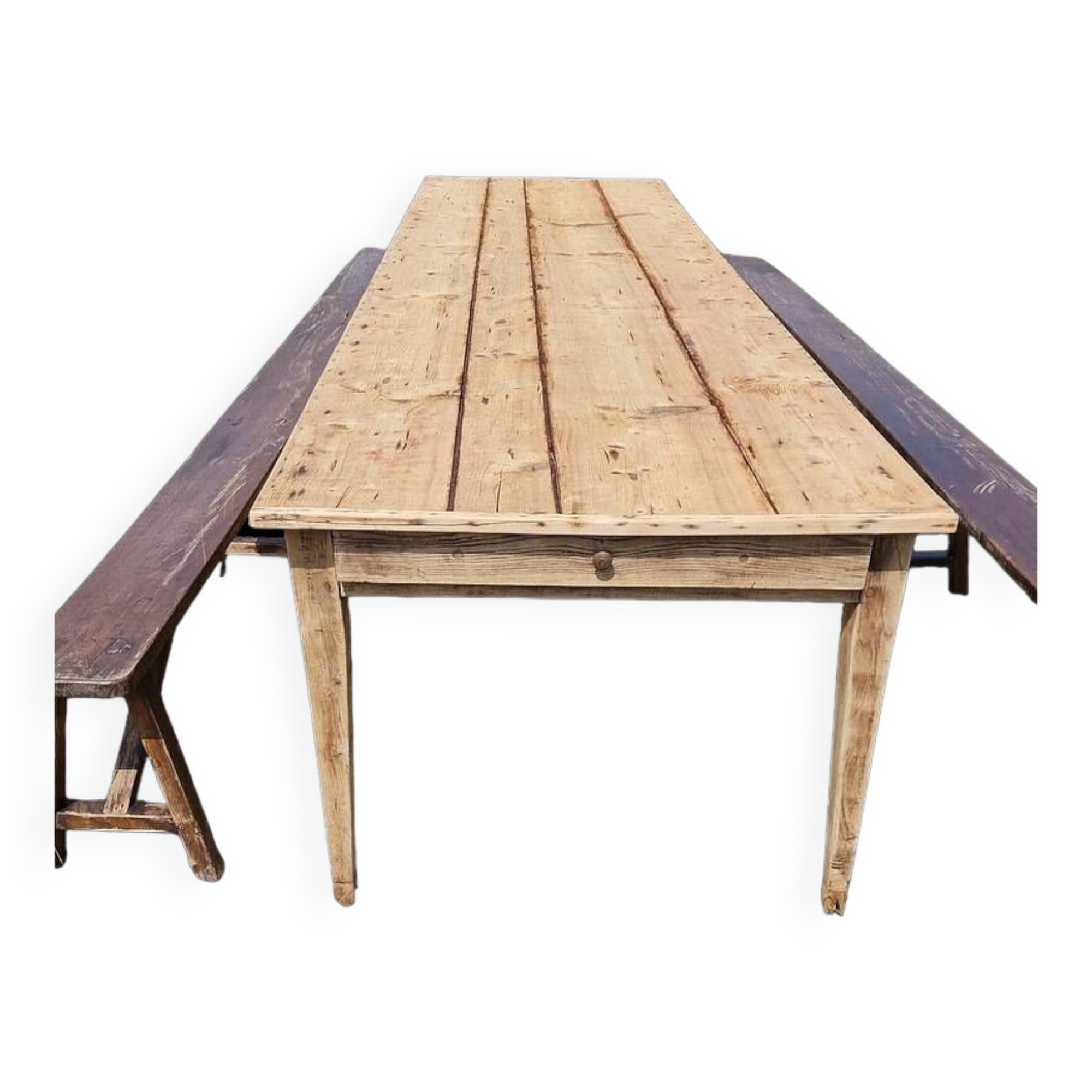400 cm farm table and two benches