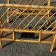 Pair of vintage single beds in rattan, 1970s.