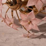 Plafonnier Murano fleurs rose, 1970