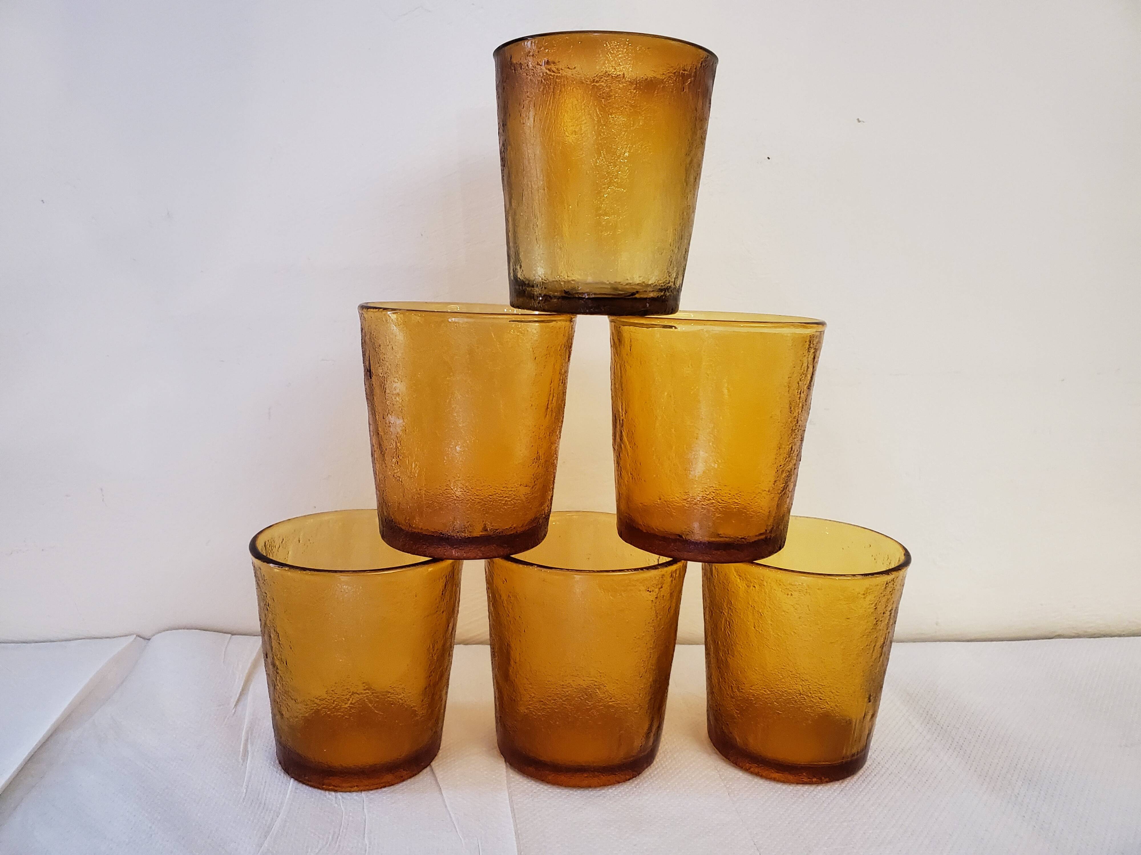 Lot de 6 verres ambré 70