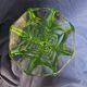 Antique Art Deco Bohemian uranium vase / geometric glass