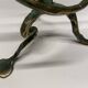 Sculptural bronze candlestick with a patina in the style of Giacometti, 1990.