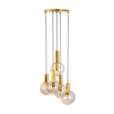 Grand cascading chandelier design with smoked glass by Cosack, Germany, 1970s.