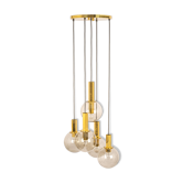 Grand lustre en cascade design avec verre fumé par Cosack, Allemagne, années 1970