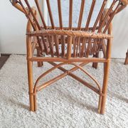Paire de fauteuils en rotin vintage circa années 70
