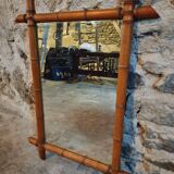 Antique Faux Bamboo Mirror – France, 20th Century
