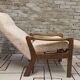 Vintage Scandinavian reclining armchair in curved wood – 1960s/70s