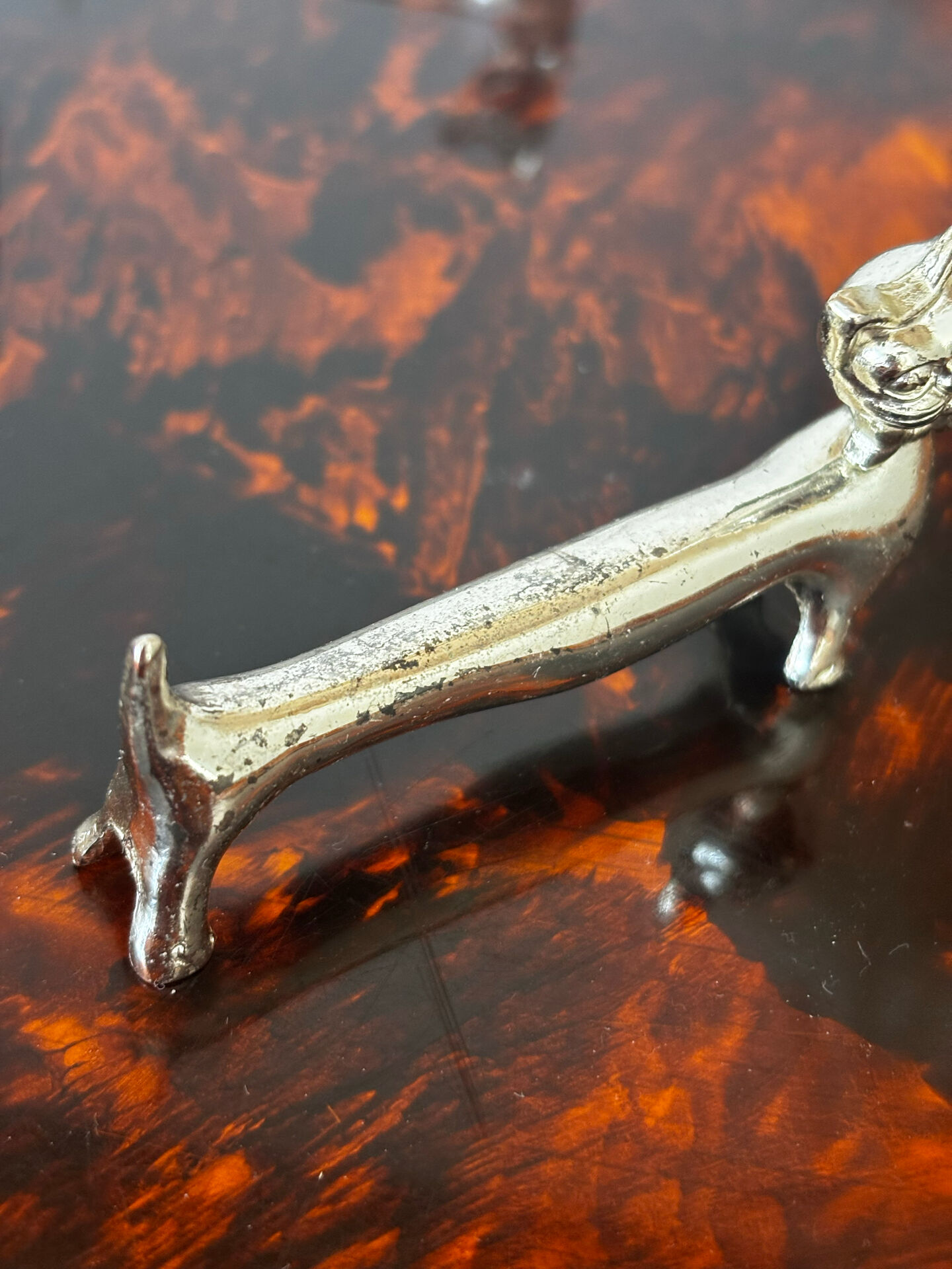 Set of 6 silver-plated cat knife rests