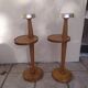 Vintage 1970 wooden pedestal ashtray with shelf