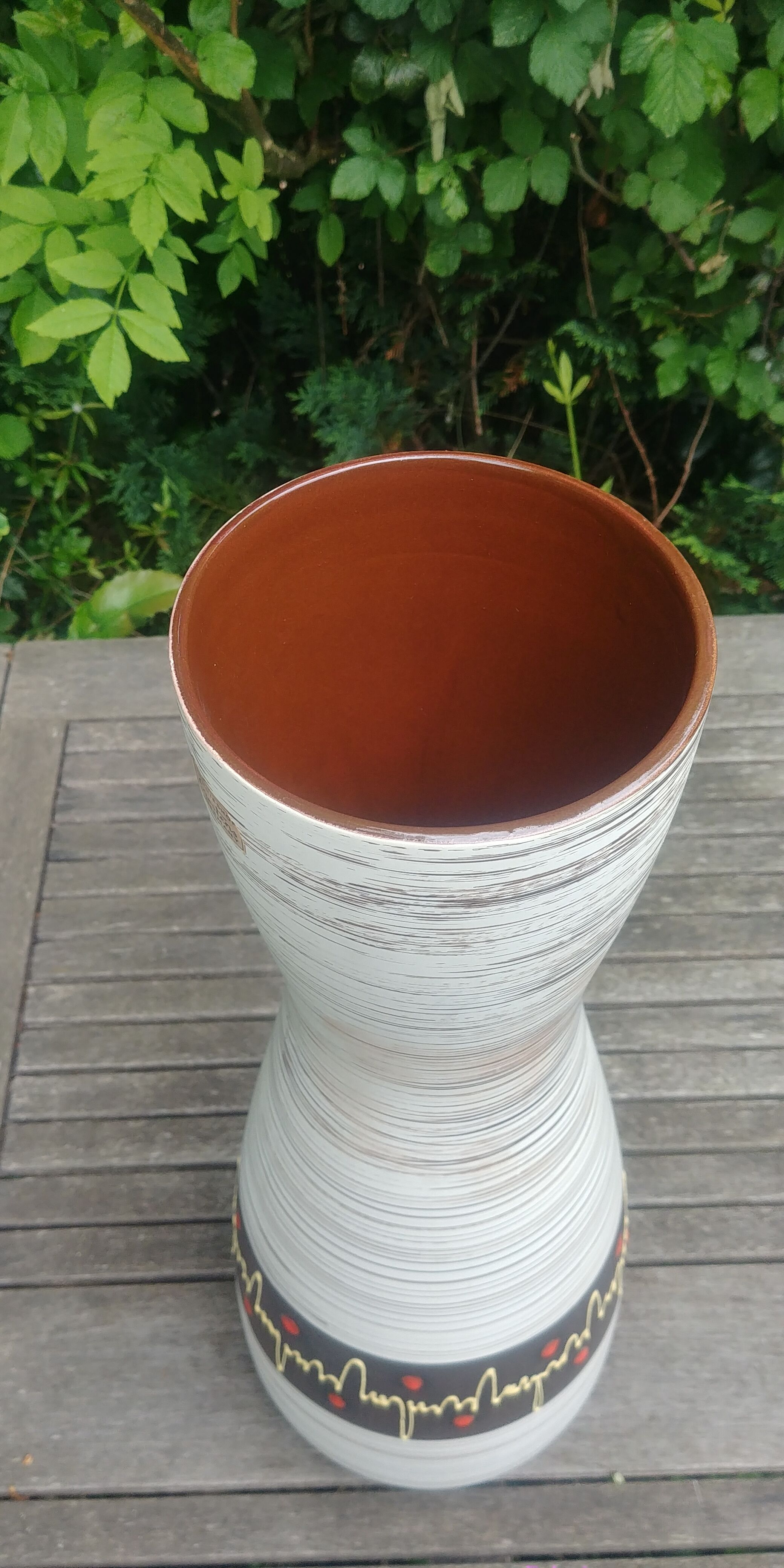 Very Large glazed ceramic vase Vintage W.Germany 60s soliflore shape