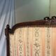 Antique Louis XVI style daybed in carved wood and patterned fabric