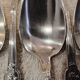 10 silver-plated metal coffee spoons, PG style, Art Nouveau flowers.