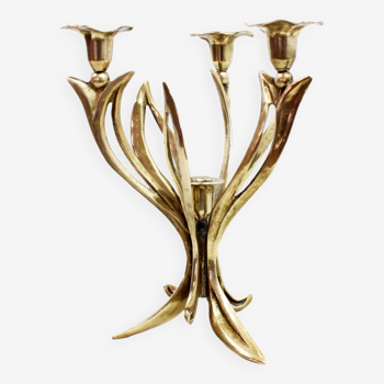 Golden flower candle holder with 4 lights 1960