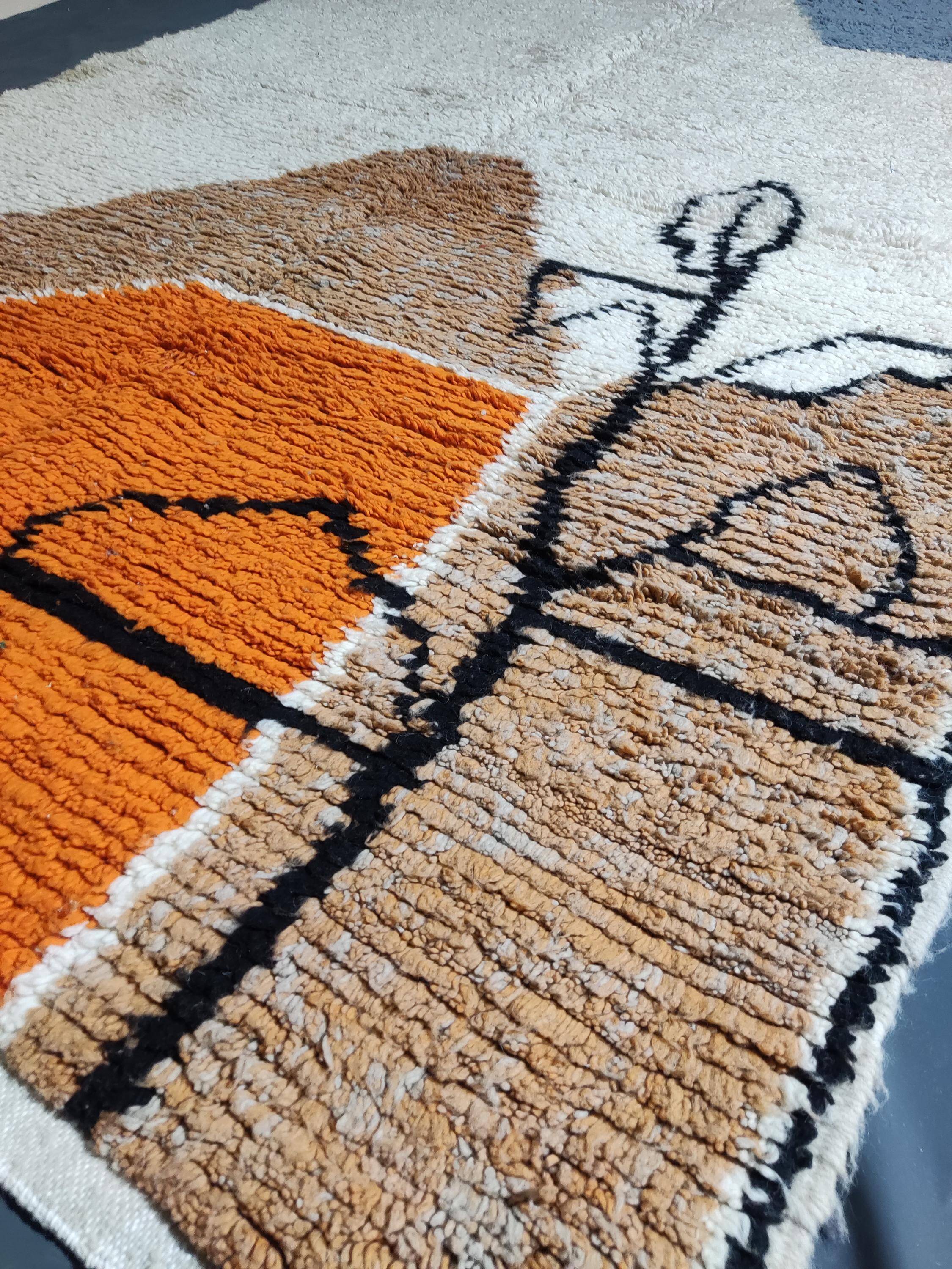 Traditional wool rug Morocco 3 x 2 m